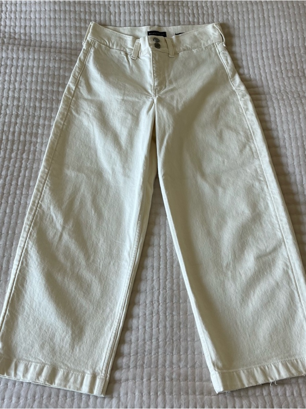 Banana Republic High Rise Wide Leg Crop Jeans 26 White/Cream